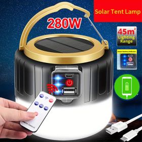 280W USB Rechargeable Solar Light; LED Lamp Bulb Battery Tent Light For Outdoor Camping Tent & Tourism