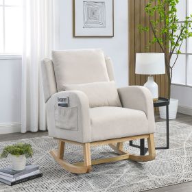 [Video] Welike 27.5 "W Modern Accent High Back Living Room Casual Armchair Rocker with One Lumbar Pillow, Two Side Pockets.