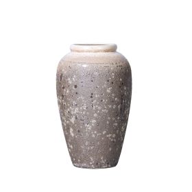 Vintage Sand Ceramic Vase 6.5"D x 12"H - Artisanal Piece for Your Home