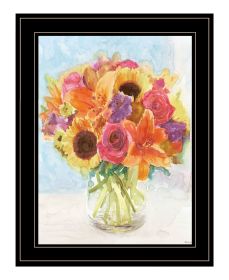 "Vases with Flowers 1" by Stellar Design Studio, Ready to Hang Framed Print, Black Frame