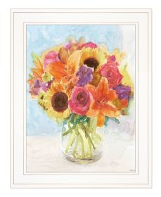 "Vases with Flowers 1" by Stellar Design Studio, Ready to Hang Framed Print, White Frame