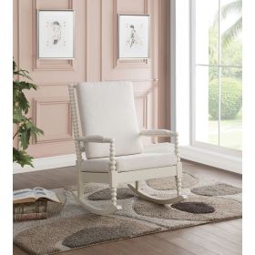 Tristin Rocking Chair in Cream Fabric & White