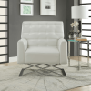 Rafael Accent Chair in White PU & Stainless Steel