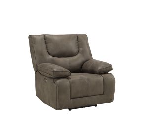 Harumi Recliner (Power Motion); Gray Leather-Aire YJ