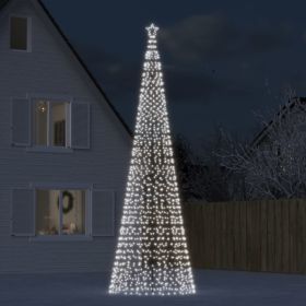 Christmas Tree Light with Spikes 1554 LEDs Cold White 196.9"