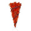 7.5 FT Orange Upside Down Christmas Tree with 300 LED Warm Lights X-mas, Halloween-themed Ornaments and Satin Ribbon