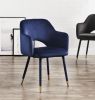 Applewood Accent Chair; Ocean Blue Velvet & Gold