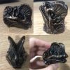 3 Pcs Simulation Dinosaur Drawer Knobs Resin Dilophosaurus Cabinet Handle Pulls, Bronze