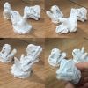 3 Pcs Resin Simulation Dinosaur Funny Drawer Handle Knobs for Bedroom Kitchen Bathroom, White