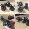 3 Pcs Resin Simulation Dinosaur Drawer Knobs Kids Room Closet Handle Pulls, Bronze