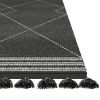 Vail Stona Charcoal and Ivory - Wool and Cotton Area Rug with Tassels 5x8