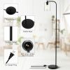 Industrial Floor Lamp with Glass Shade-Black