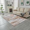 ZARA Collection Abstract Design Gray Brown Rust Machine Washable Super Soft Area Rug