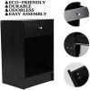 Modern Nightstand Bedside Table with Drawer and Cabinet Organizer for Storage Bedroom Living Room (Black)