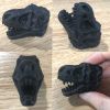3 Pcs Simulation Dinosaur Drawer Knobs Resin Decorative Tyrannosaurus Closet Handle Pulls, Matte Black