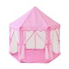 Outdoor Indoor Portable Folding Princess Castle Tent Kids Children Funny Play Fairy House Kids Play Tent(Warm LED Star Lights)