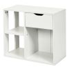 3-Tier Side Table with Storage Shelf and Drawer Space