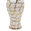 Regal White and Gold Ceramic Decorative Ginger Jar