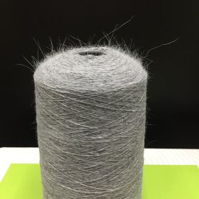 Rabbit Fleece Soft Skin-friendly Hand-woven Fine Woolen Yarn (Option: Flower Gray 500g)