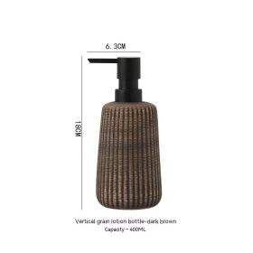 Retro Creative Ceramic Vertical Pattern Lotion Bottle (Option: Dark Brown)