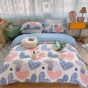 Home Fashion Simple Printing Cotton Bed Four-piece Set (Option: Stroll in Time-1.8M)