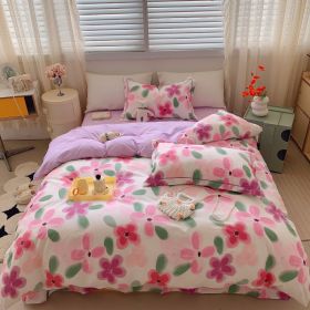 Home Fashion Simple Printing Cotton Bed Four-piece Set (Option: May Day-1.8M)