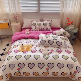 Home Fashion Simple Printing Cotton Bed Four-piece Set (Option: Rui Xin-1.8M)