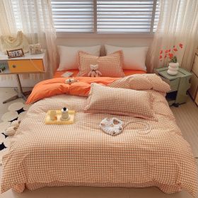 Home Fashion Simple Printing Cotton Bed Four-piece Set (Option: Stylish Thousand Birds Orang-1.8M)