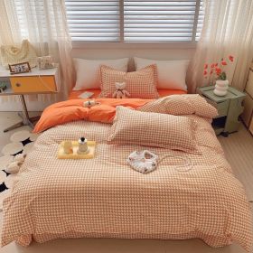 Home Fashion Simple Printing Cotton Bed Four-piece Set (Option: Stylish Thousand Birds Orang-1.8M)