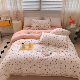 Home Fashion Simple Printing Cotton Bed Four-piece Set (Option: First Look-1.8M)