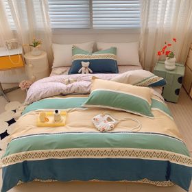 Home Fashion Simple Printing Cotton Bed Four-piece Set (Option: Rogaine-1.8M)