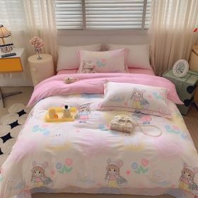 Home Fashion Simple Printing Cotton Bed Four-piece Set (Option: Angela-1.8M)