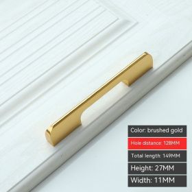 Modern Minimalist Aluminum Alloy Door Handle (Option: 128 Hole Spacing)
