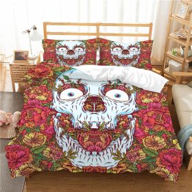 3D Printed Skull Printed Three-piece Home Textile Set (Option: style10-US Full 200*230)