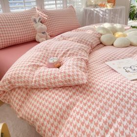 Washed Cotton Four-piece Bedding Set (Option: Oath-120cm)