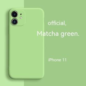 All-inclusive Soft Protection Liquid Silicone Phone Case Fine Hole (Option: Jasmine tea green-IPhone13mini)