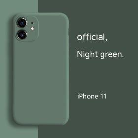All-inclusive Soft Protection Liquid Silicone Phone Case Fine Hole (Option: Dark Night Green-IPhone14plus)