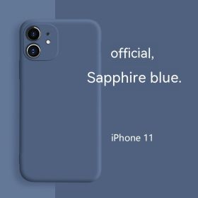 All-inclusive Soft Protection Liquid Silicone Phone Case Fine Hole (Option: Sapphire Blue-IPhone14plus)