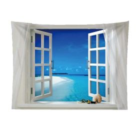 False Window Window Scenery Background Cloth (Option: Qinghe-130x150cm)