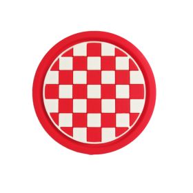 Cross-border Car Coaster A Large Number Of Spot Car PVC Heat Insulation Non-slip Mat Car Water Cup Mat (Option: Red And White Plaid-1PC)