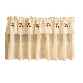 Fresh Linen Short Curtain For Kitchen Small Window (Option: Without rod-1x0.5m)