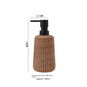 Retro Creative Ceramic Vertical Pattern Lotion Bottle (Option: Light Brown)