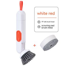 Kitchen Multi-functional Dish Brush (Option: White And Red)