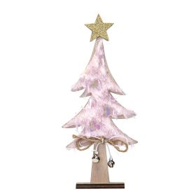 Decorative DIY Christmas Wooden Ornaments (Color: pink)
