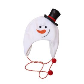 Flannel Long Shoelace Cartoon Decorated As Christmas Hat (Option: Snowman Hat)