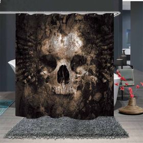 Skull Digital Print Shower Curtain (Option: 2color-165x180cm)