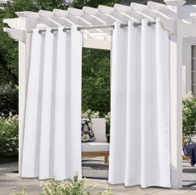 Solid Color Outdoor Waterproof And Sun Protection UV Protection High Precision Black Silk Shading Curtain (Option: White-107 × 164cm)