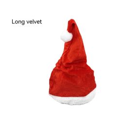 Swing Electric Christmas Hat Festival Plush Toys Hat Children's Gift Battery Music Christmas Hat Factory Wholesale (Option: Long Fluff-Red)