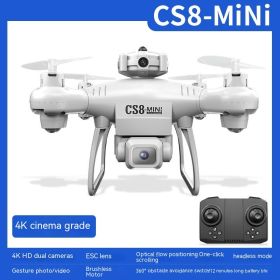 Mini UAV Black Technology HD Professional Aerial Photography (Option: CS84K Dual Camera MINI White)