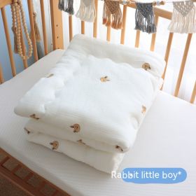 Children's Pure Cotton Wrinkled Gauze And Bean Down Quilt (Option: Rabbit Girl-Autumn And Winter Thick)